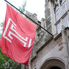 Temple flag on a building